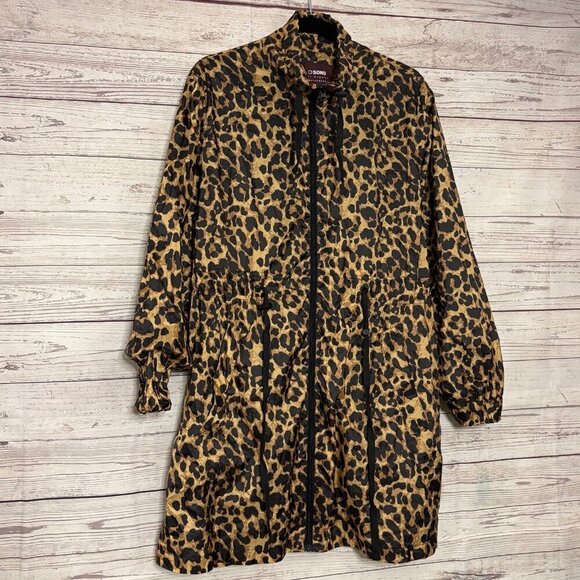 Ci Sono LA Outerwear Leopard Print Rain Jacket Large - Picture 2 of 7